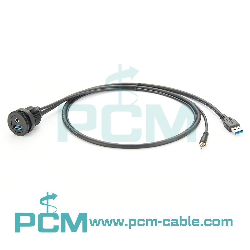 USB 3.0 & 3.5mm Car Mount Flush Cable