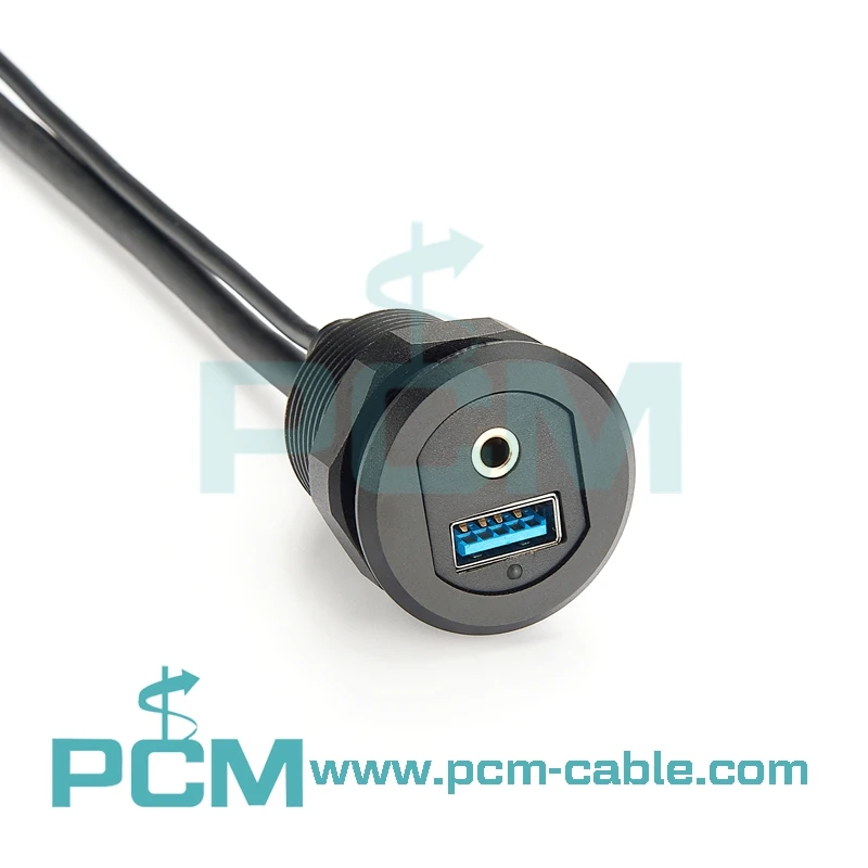 Dashboard Flush Mount Cable USB and 3.5mm