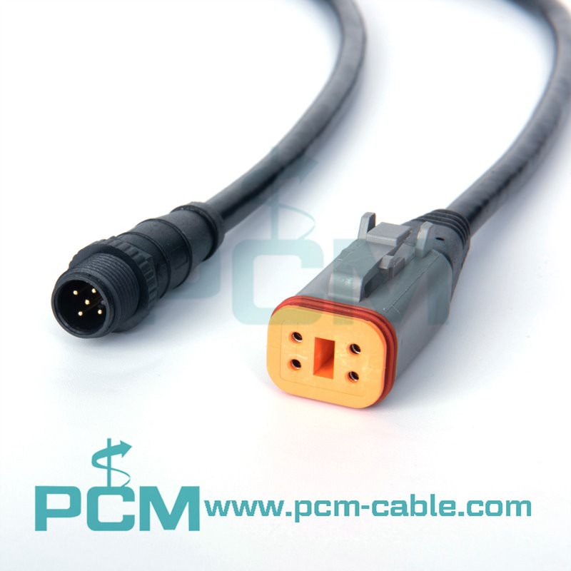 M12 to Deutsch 4 Pin 6 Pin Connector Cable
