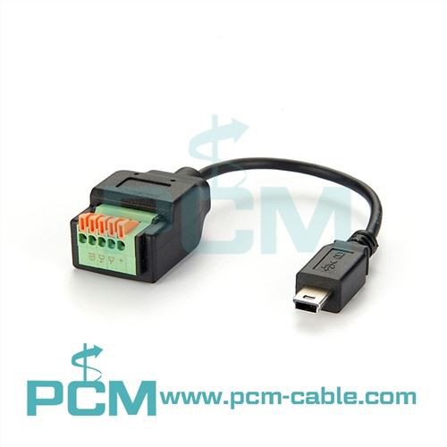 Mini USB biex terminal block bil-buttuna push