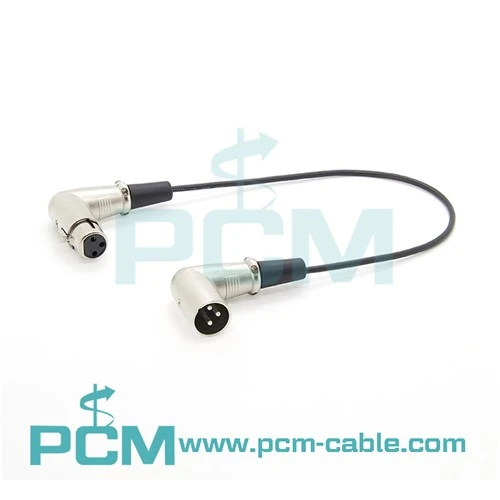 Angolu Rett XLR Male għal XLR Female Cable