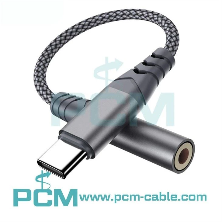 USB Tip C għal 3.5mmTRS Male to Female Audio Adapter