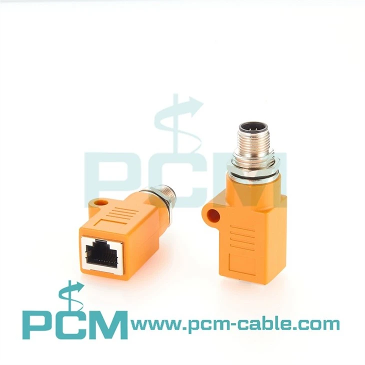 M12 To RJ45 Bulkhead Connector