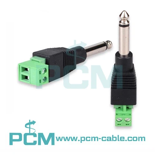 6.35mm Stereo Audio Mono 2 Screw Terminal Mikrofonu Balum Adapter