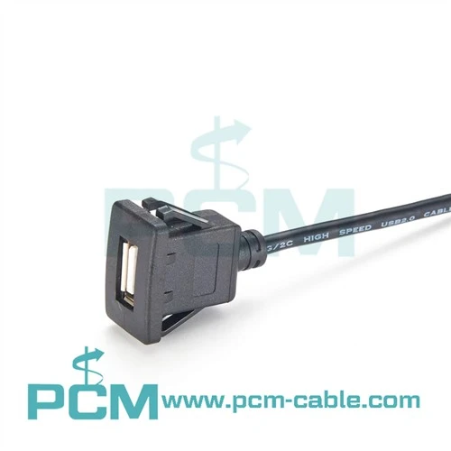Snap-In Panel Mount Cable USB A