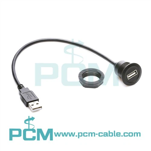 USB 2.0 Kejbil ta' Estensjoni tat-Tip A Round Panel Mount