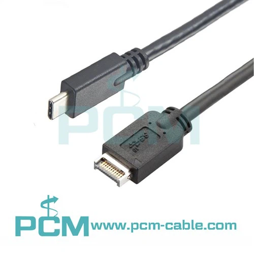 USB 3.1 Front Panel Header Tip-E Male għal Tip C Male Cable