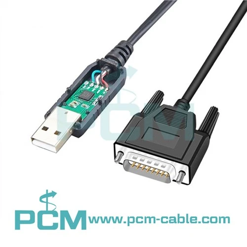 USB għal DB15 RS232 RS485 Serjali għal USB Converter Cable