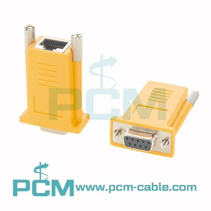 DB-9F to RJ-45 Adapter, Pinned for Cisco Sun RJ-45 Consoles