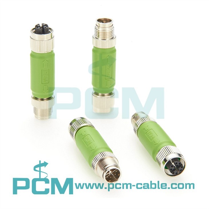 Waterproof M12 X-Code 8 Pin Ethernet Connector for Automation