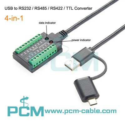 USB għal RS232 RS485 RS422 TTL Interface Cable
