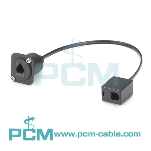 4P4C RJ9 Panel Mount Cable