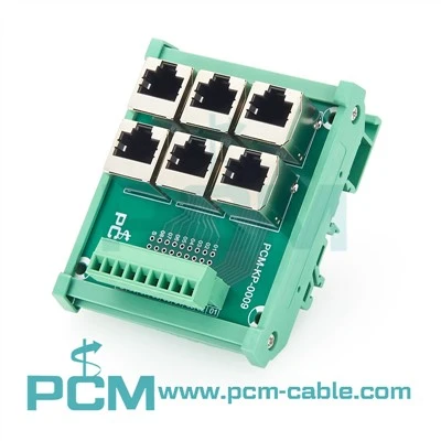Ferrovija DIN 6-Way RJ45 Biex Terminal Block Breakout Board