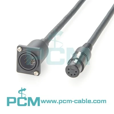 Panel Mount DMX Male 5- Pin Estensjoni tal-kejbil raġel għal mara
